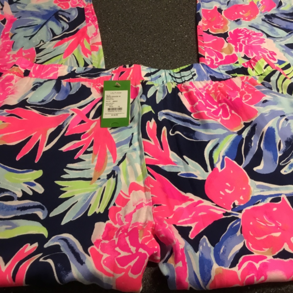 Lilly Pulitzer Madeira Pant High Tide Navy Tropicolada - Picture 13 of 15
